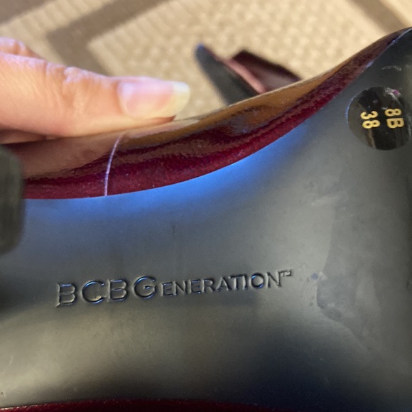 Ruby red, Peep toe stiletto pumps - Picture 6 of 7